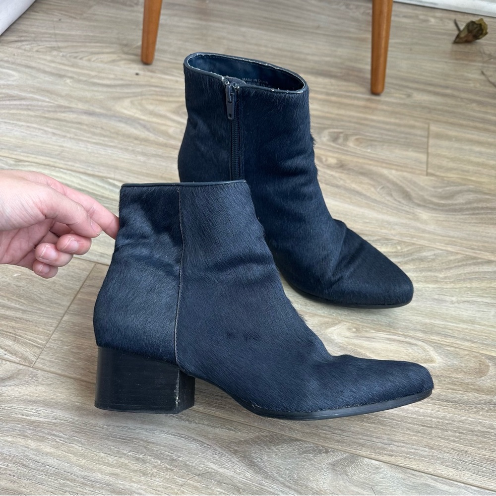 Urban Outfitters Blue Calf Hair Chelsea Boots